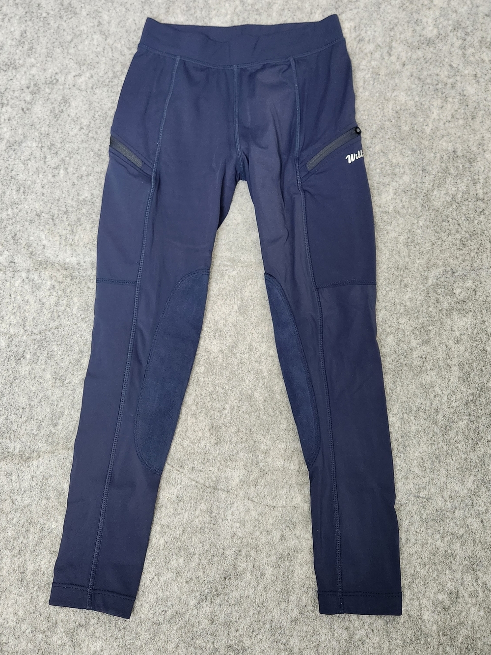 Willit Girls Horse Riding Pants Tights Youth Kids S Blue Knee Patch Equestrian